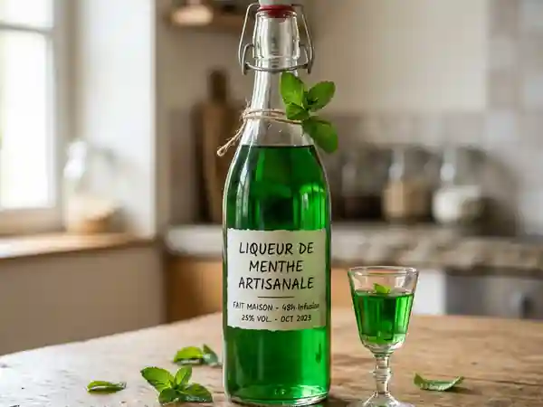Liqueur de Menthe Maison : Recette Facile et Rafraîchissante - Photo de présentation
