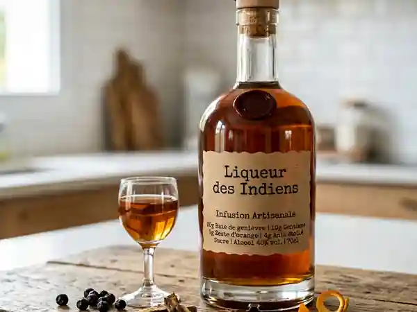 Liqueur des Indiens : Élixir Amer et Boisé - Photo de présentation