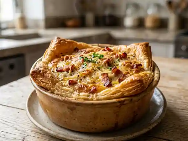 Quiche Lorraine au feuilletage croustillant - Photo de présentation