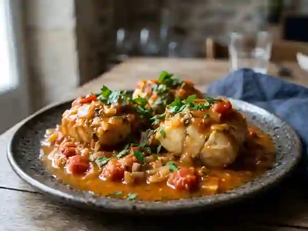 Lotte à la sétoise fondante et tomatée - Photo de présentation