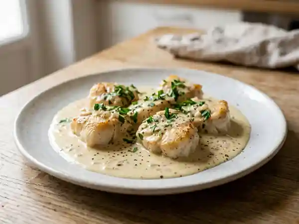 Lotte nacrée à la crème et au vin blanc - Photo de présentation