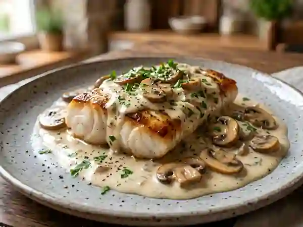 Lotte à la crème et champignons - Photo de présentation