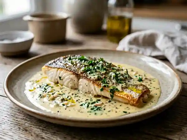 Loup de mer délicatement parfumé au pastis - Photo de présentation