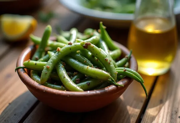 Lupini marinés à l'ail et aux herbes, apéritif sain et savoureux