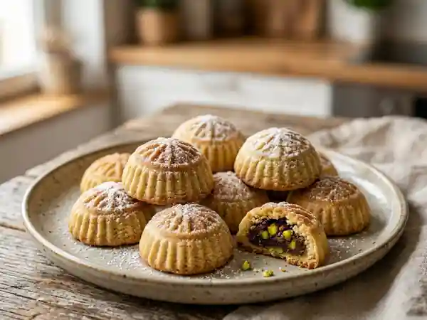 Maamouls fondants aux dattes et pistaches - Photo de présentation