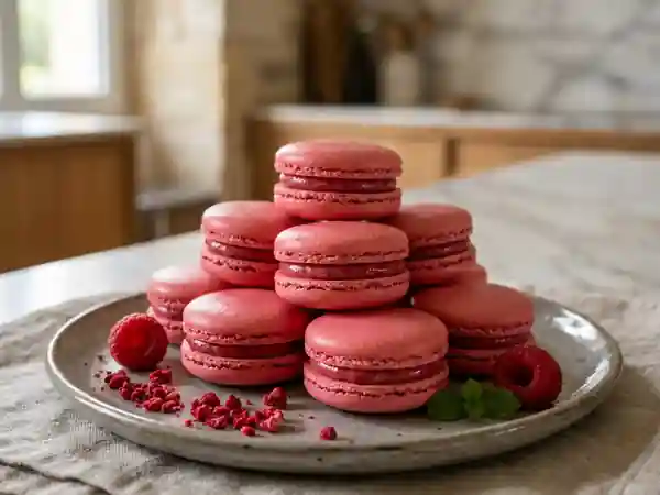 Macarons acidulés à la framboise - Photo de présentation