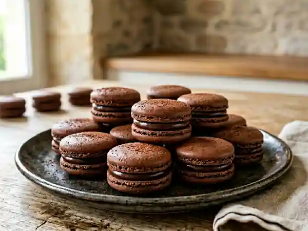 Macarons au chocolat intenses et fondants - Photo de présentation