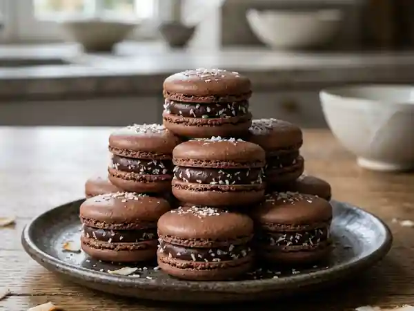Macarons chocolat et noix de coco maison - Photo de présentation