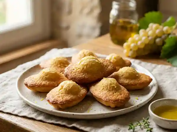 Madeleines parfumées au muscat et huile d'olive - Photo de présentation