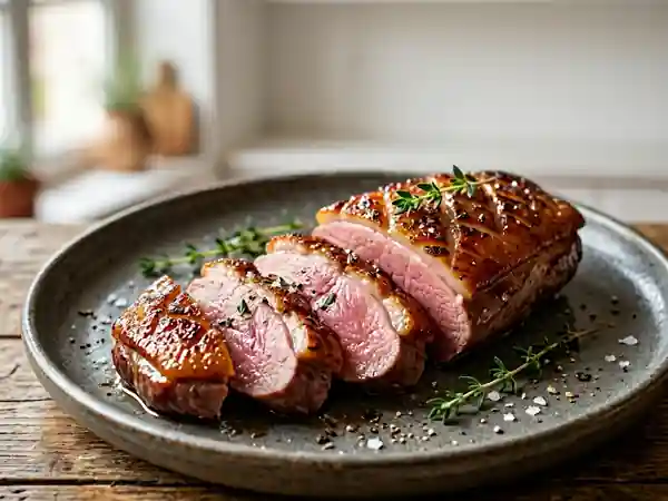 Magret de canard caramélisé au miel et épices - Photo de présentation