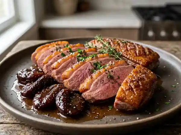 Magret aux pruneaux et Armagnac flambé - Photo de présentation
