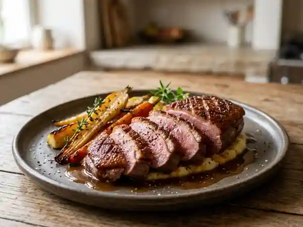 Magret de canard croustillant et cœur rosé - Photo de présentation