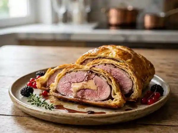 Magret de canard et foie gras en croûte - Photo de présentation