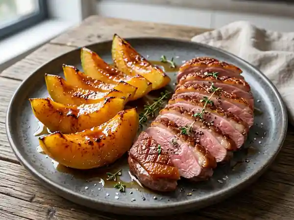 Magret de canard et melon caramélisé - Photo de présentation