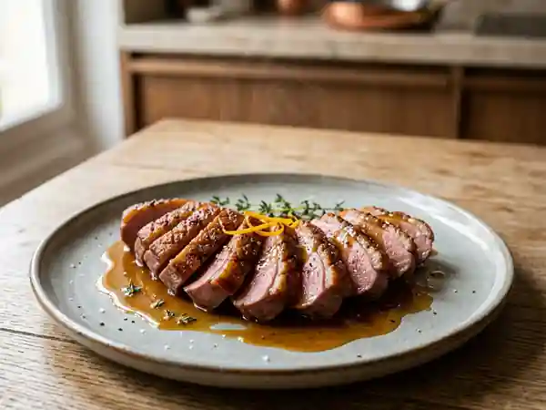 Magret de canard laqué miel-orange - Photo de présentation