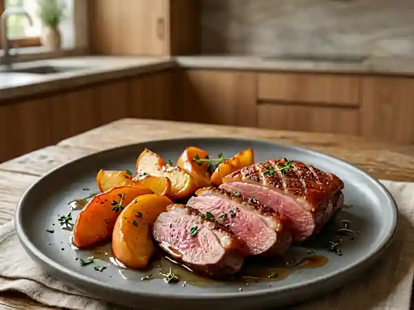 Magret de canard et pommes caramélisées - Photo de présentation