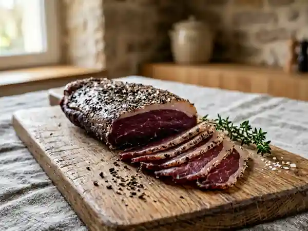 Magret de canard séché au poivre noir - Photo de présentation
