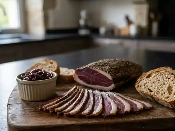 Magret de canard séché au poivre noir - Photo de présentation