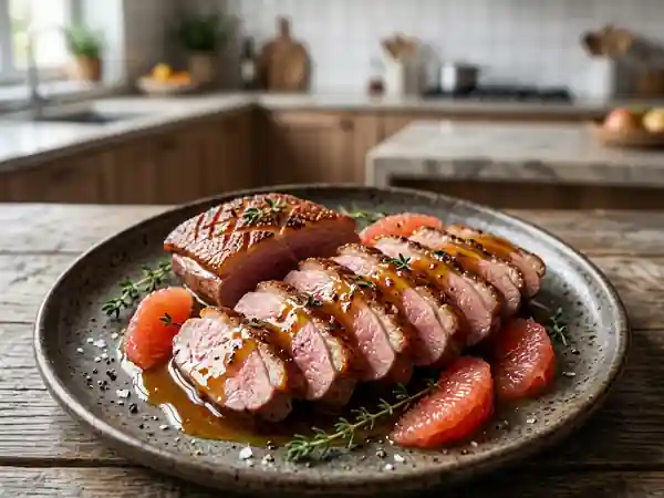 Magret de canard laqué au pamplemousse - Photo de présentation