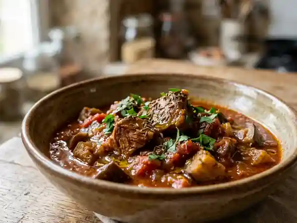 Makbouba fondante à l'agneau et aubergines - Photo de présentation