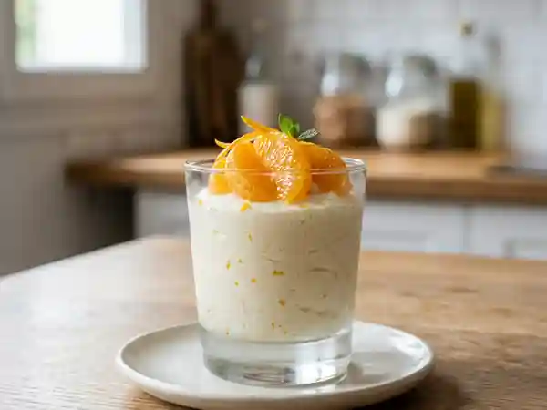 Mandarine fraîche et nuage glacé chocolat blanc - Photo de présentation
