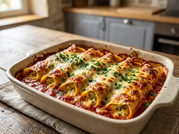 Manicotti gratinés au cœur fondant ricotta - Photo de présentation