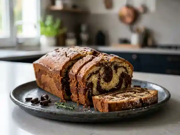Marbré fondant au chocolat et vanille : gâteau moelleux et gourmand - Photo de présentation
