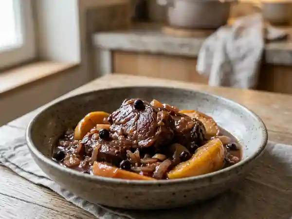 Marcassin fondant aux pommes et genièvre - Photo de présentation