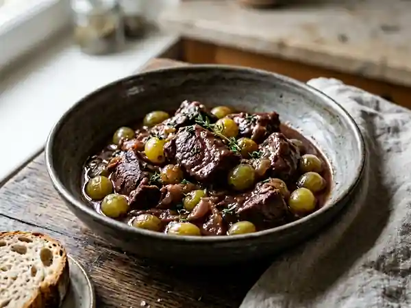 Marcassin mijoté aux raisins et au Porto, recette gourmande et raffinée - Photo de présentation