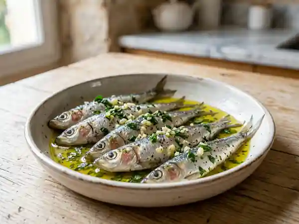 Sardines fondantes marinées au citron et ail - Photo de présentation