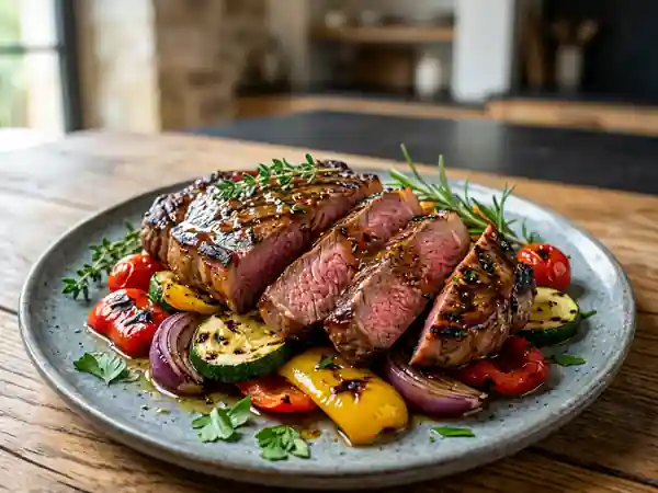 Viande Grillée Laquée au Miel et Soja - Photo de présentation