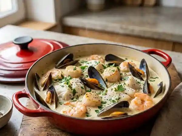 Marmite dieppoise onctueuse aux fruits de mer - Photo de présentation