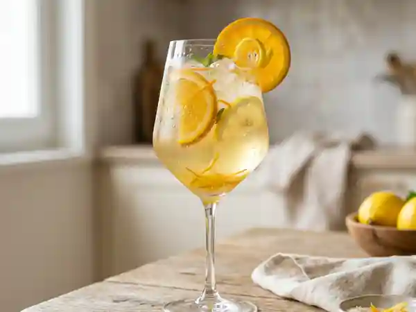 Marquisette : Boisson rafraîchissante au vin blanc et fruits frais - Photo de présentation