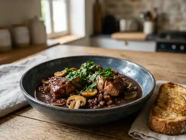 Matelote de lotte onctueuse au vin rouge - Photo de présentation