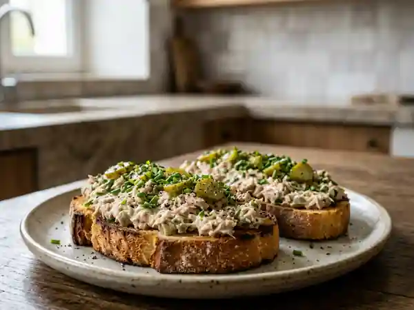 Tartine au Thon Onctueuse et Cornichons Croquants - Photo de présentation