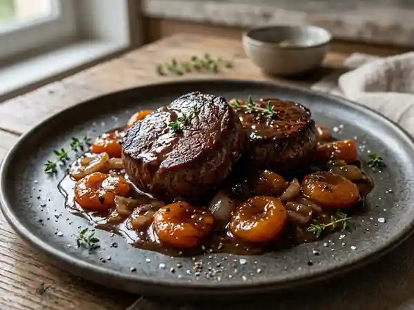 Médaillons de chevreuil et abricots fondants - Photo de présentation