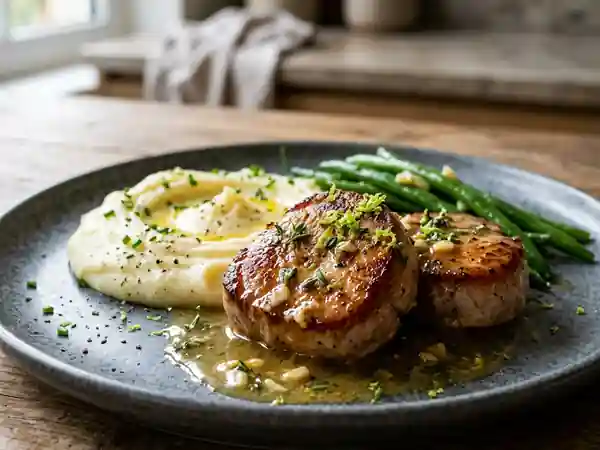 Médaillons de porc fondants au citron vert et herbes fraîches - Photo de présentation