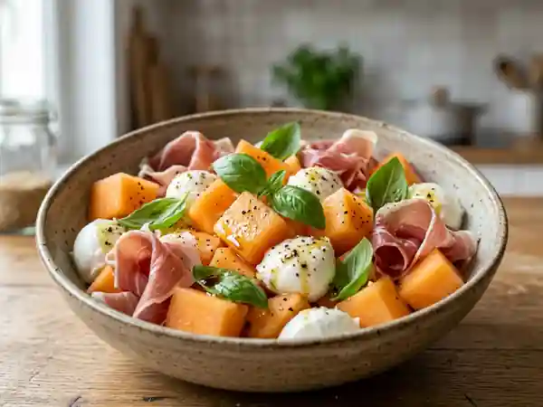 Melon Parfumé, Mozzarella et Parme Fondant - Photo de présentation