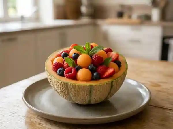 Melon givré aux fruits rouges et menthe - Photo de présentation