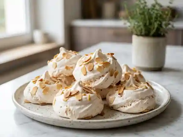 Meringues vanillées aux amandes craquantes - Photo de présentation