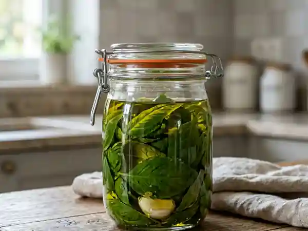 Basilic à l'huile d'olive : frais et intense - Photo de présentation
