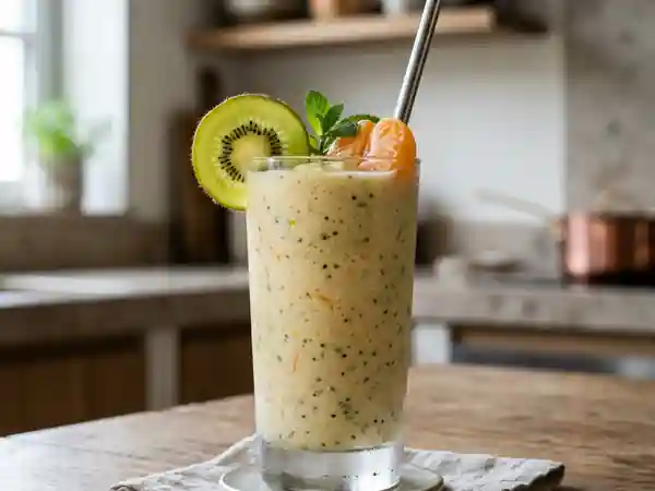 Milk-shake gourmand banane, kiwi et mandarine - Photo de présentation