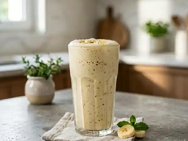 Milk-shake banane onctueux et léger - Photo de présentation
