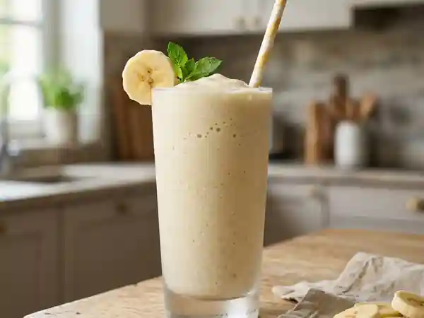 Milk-shake onctueux à la banane facile et rapide - Photo de présentation