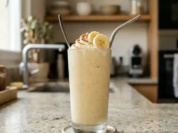 Milkshake brésilien onctueux banane et vanille - Photo de présentation