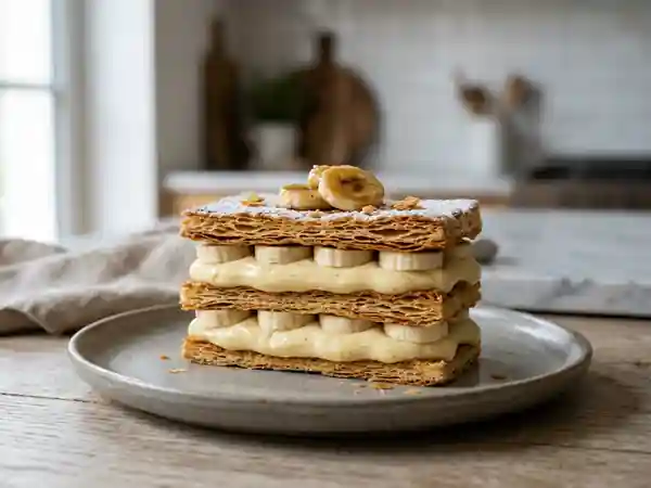 Mille-feuille banane : feuilletage craquant et vanille - Photo de présentation