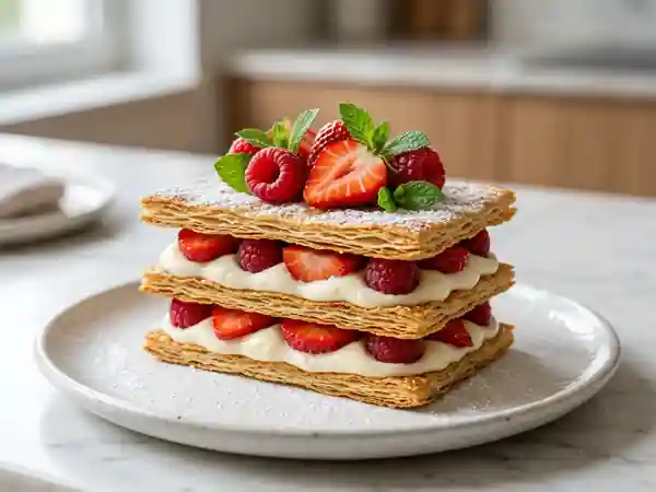 Mille-feuille croustillant aux fruits rouges - Photo de présentation