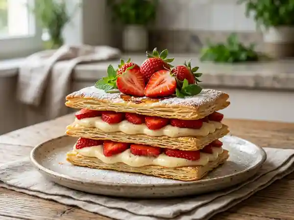 Mille-feuille aux Fraises Croustillant - Photo de présentation