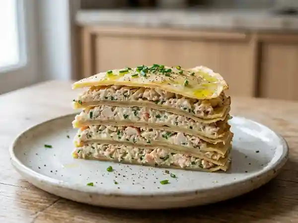 Mille-feuilles de crêpes au crabe : recette gourmande et raffinée - Photo de présentation