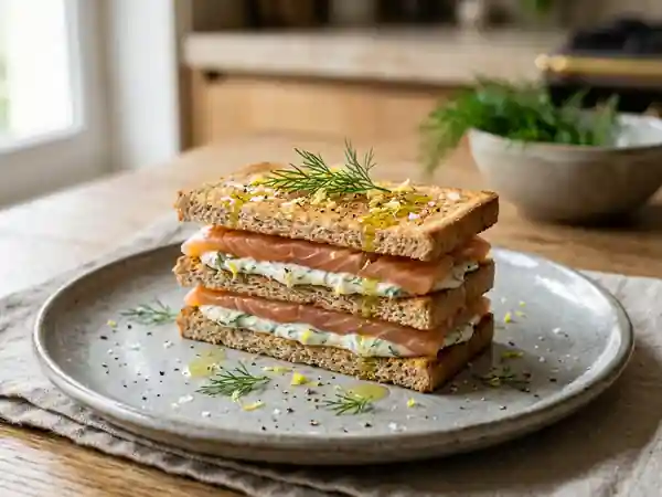 Mille-feuille saumon aneth, frais et fondant - Photo de présentation